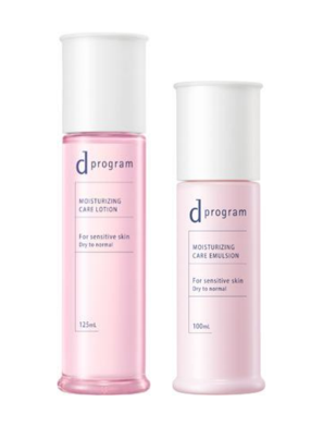 dプログラムの「モイストケア ローション」と「モイストケア エマルジョン EX」の写真です。