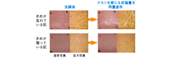 肌がテカるのはきめの乱れが原因