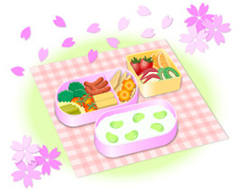 お花見べんとうイラスト