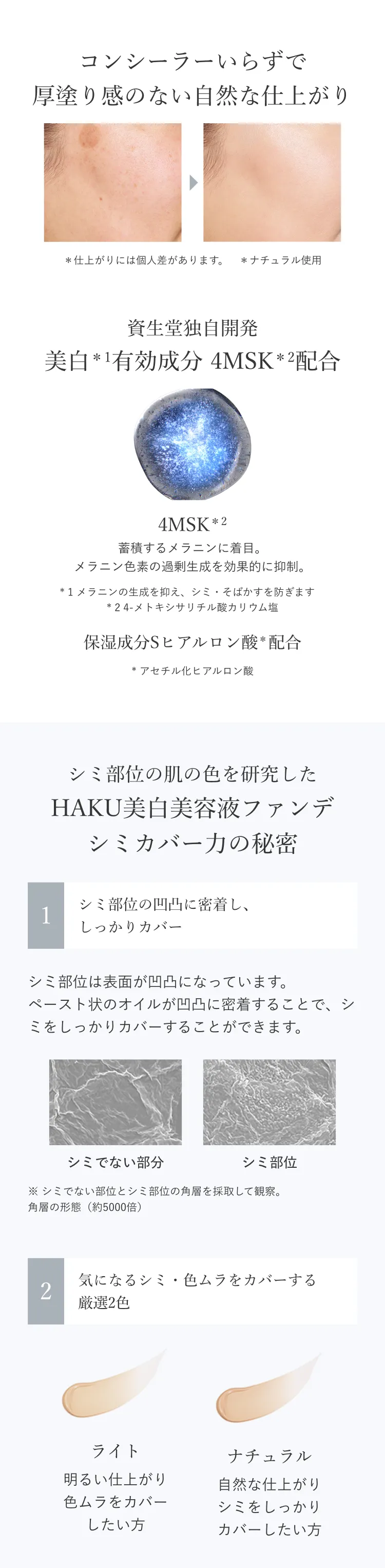 薬用 美白美容液ファンデ｜ファンデーション｜HAKU｜資生堂
