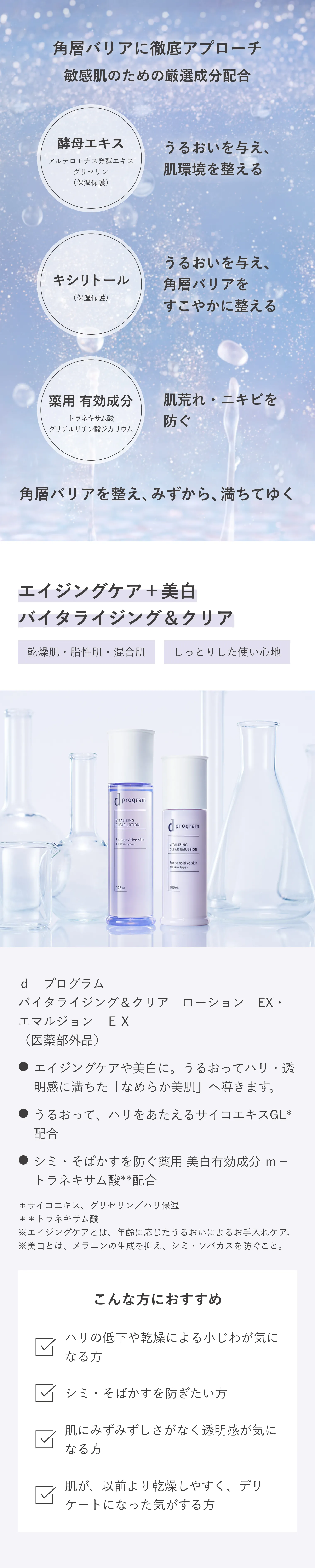 【新品】シセイドウ 資生堂 dプログラム エマルジョン ローションセット バイタライジング＆クリア セット EX｜トライアル ・ 旅行用