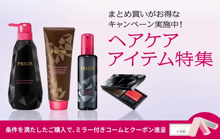 条件を満たしたご購入でweb限定500円クーポンやミラー付折りたたみコームを進呈！