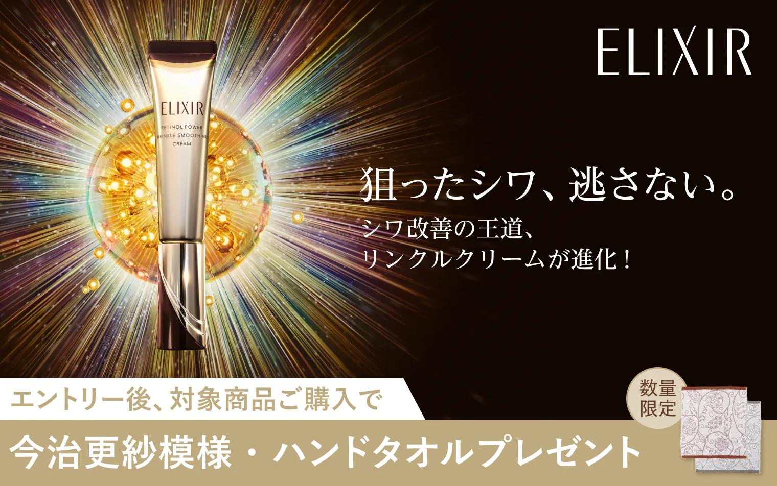 なくなり次第終了！今だけエントリー後のご購入でハンドタオル進呈