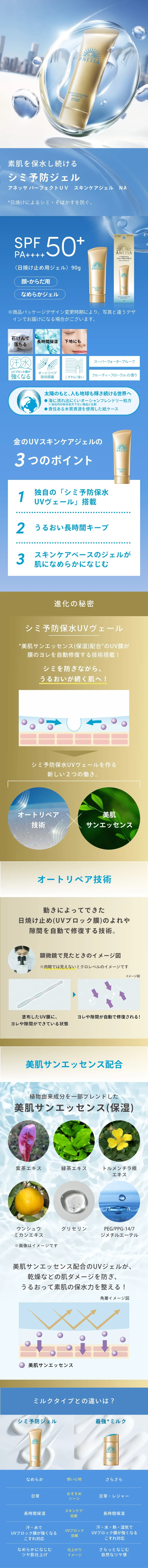 パーフェクトUV スキンケアジェル NA｜日焼け止め ・ UV