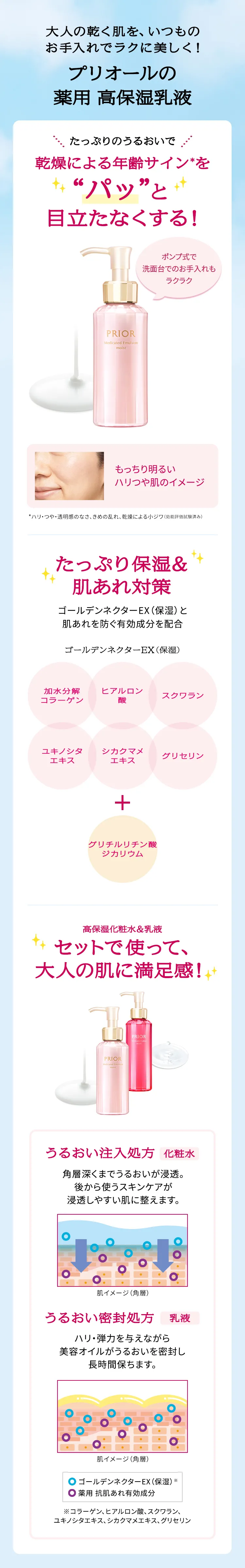 プリオール　化粧水　乳液　本体　つめかえ　サンプル　セット プリオール 化粧水&乳液 サンプル 6セット(12包) - メルカリ