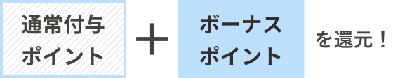 通常付与ポイント+ボーナスポイントを還元！