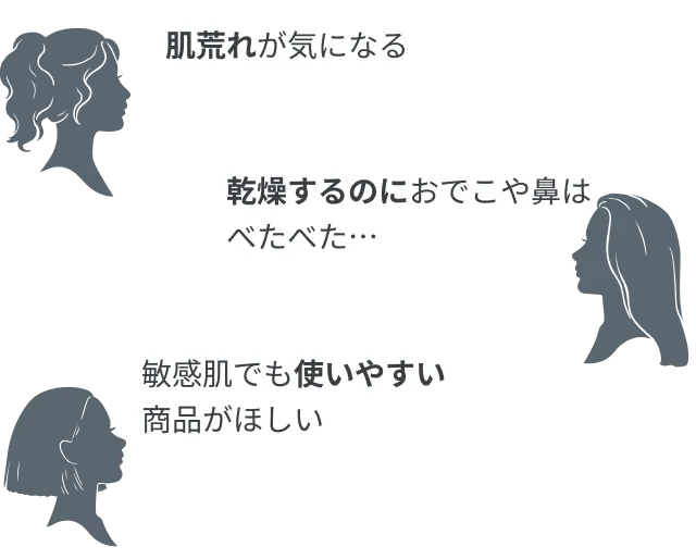 ビタミンC配合のアイテムを使いたいけど肌に合わなかったことがある / 肌のくすみ*1が気になる / シミや小じわ*2が気になる / そろそろ本格的なエイジングケア*3を始めたい