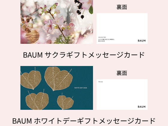 BAUM サクラギフトメッセージカード BAUM ホワイトデーギフトメッセージカード