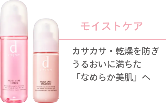 モイストケア カサカサ・乾燥を防ぎうるおいに満ちた「なめらか美肌」へ