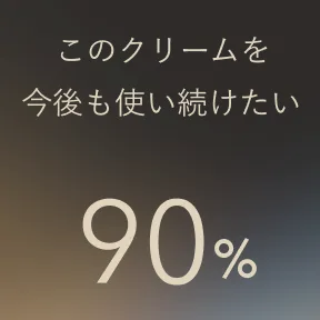 このクリームを今後も使い続けたい 90%