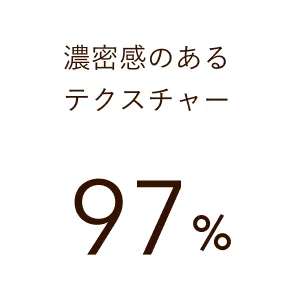 濃密感のあるテクスチャー 97%