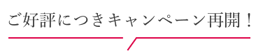 ご好評につきキャンペーン再開！