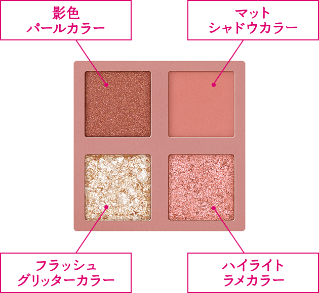 商品画像 影色 パールカラー マット シャドウカラー フラッシュ グリッターカラー ハイライト ラメカラー