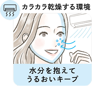 カラカラ乾燥する環境 水分を抱えてうるおいキープ