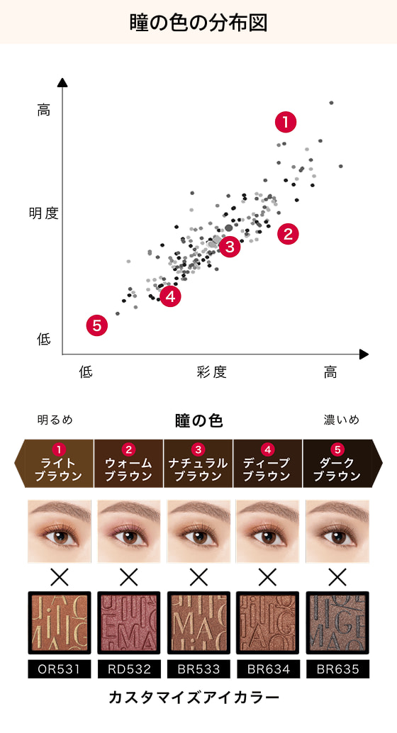 瞳の色の分布図