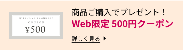 商品ご購入でプレゼント！Web限定 500円クーポン