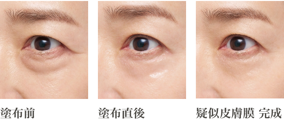 塗布前 塗布直後 疑似皮膚膜 完成