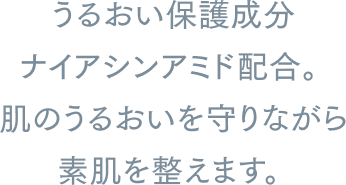 うるおい保護成分ナイアシンアミド配合。肌のうるおいを守りながら素肌を整えます。
