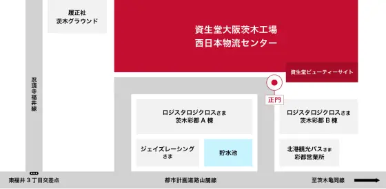 交通アクセスの地図